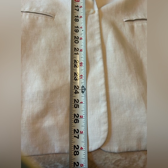 Michael Michael Kors Women's Ruched Sleeve White Linen Blazer Sz 16 - Picture 6 of 14